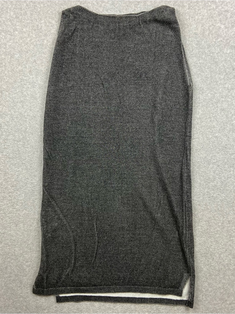 Skull Cashmere Dress Womens XS Charcoal Gray Sleeveless Knit Skull Back Slit
